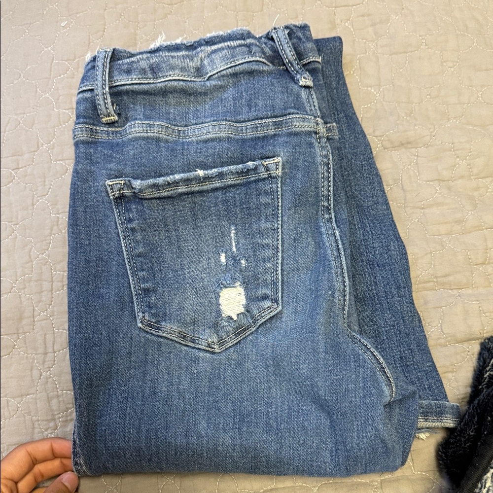 Flying Monkey Distressed Blue Straight Leg Jeans